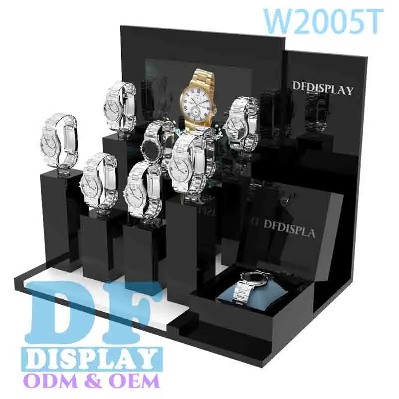 Acryl Uhrendisplay Smart Watch Tray Display Acryl Werbung Handgelenk Watch Display Organizer Tabletop Store Acryl Ständer