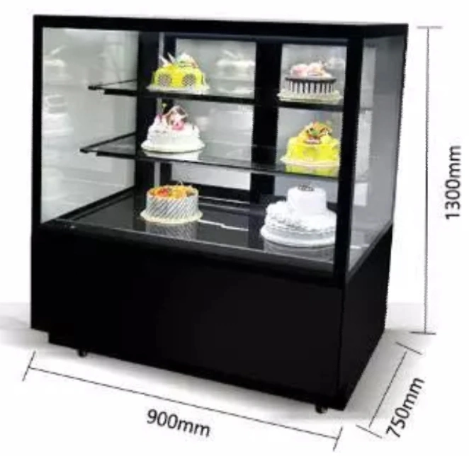 Four-Sides Glasses Vertical Kitchen Display Freezer for Cake Sandwich Pastry