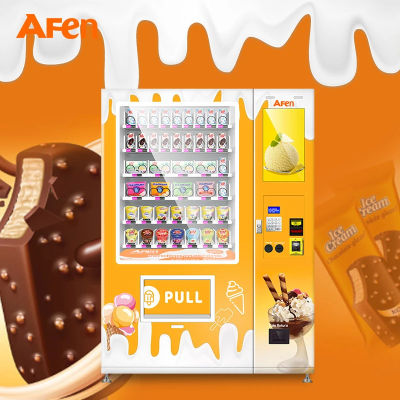 Afen Adjustable Temperature Ice Cream Frozen Meat Yogurt Food Frozen Vending Machine