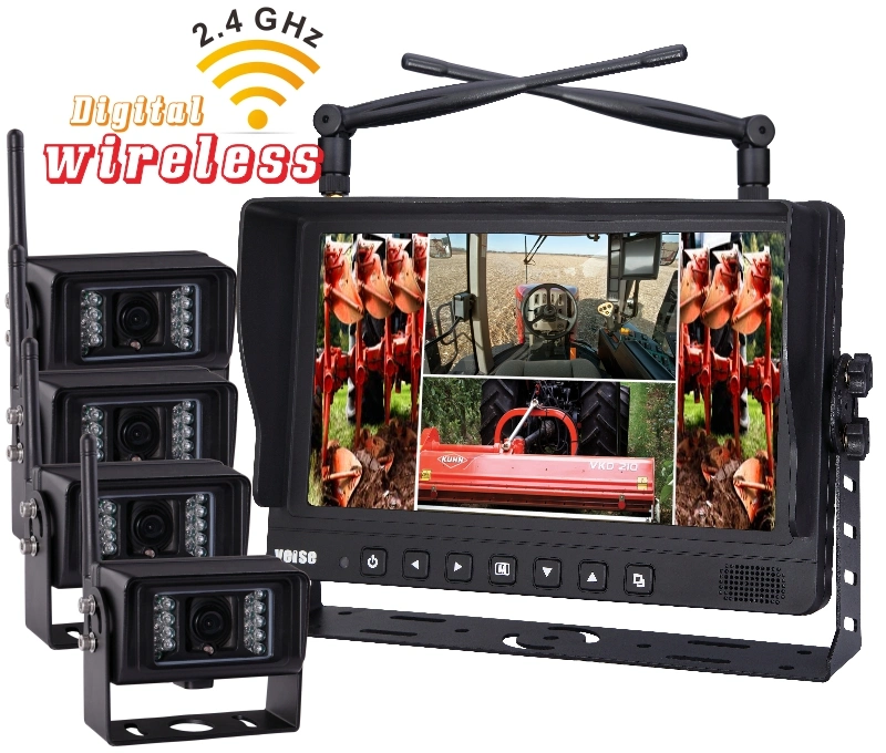 9'' Digital Wireless DVR Quad Monitor Camera System