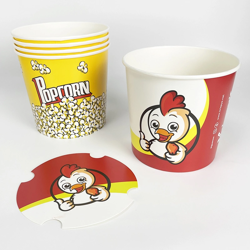 Hot Sale 46oz Paper Popcorn Cup Paper Food Buckets