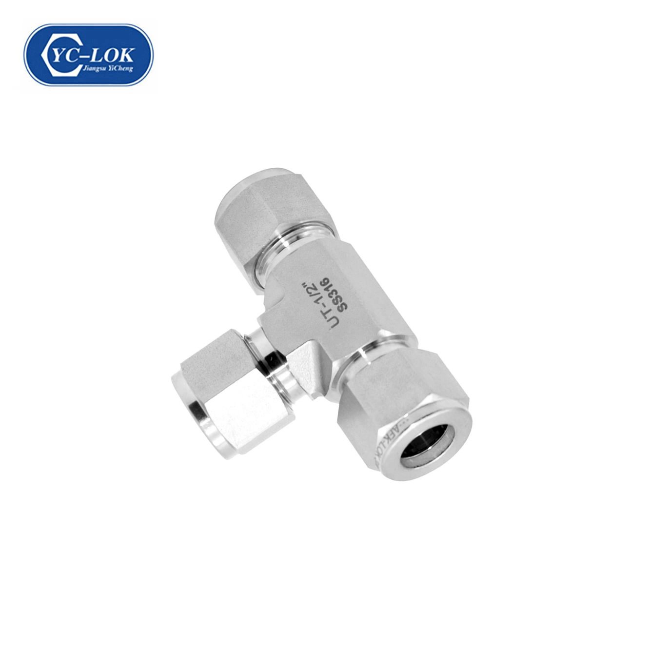 Conector de compressão de virola dupla 316 SS conector em T para tubo Swagelok União em cotovelo com anéis de corte para Instrumentação