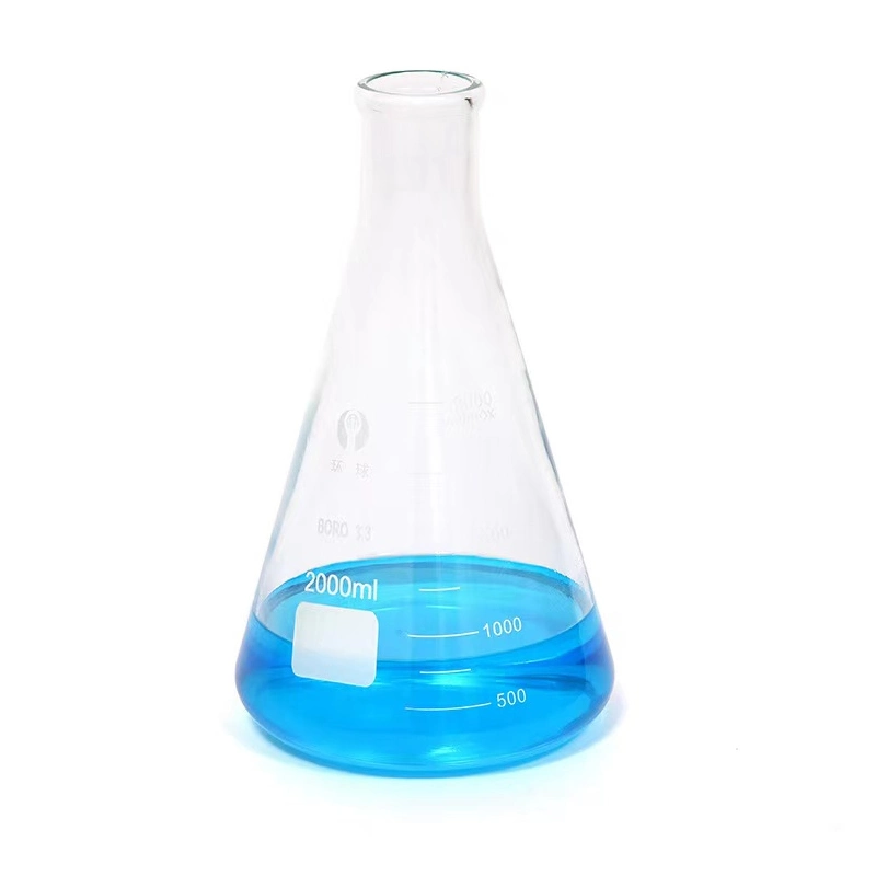 De borosilicato de alta matraz Erlenmeyer de 100 ml con la escala de laboratorio de química de la escuela