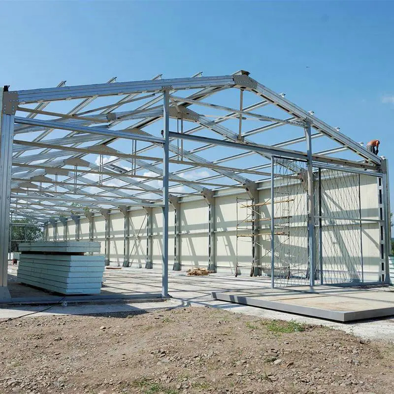 Vertical Roof Workshop Prefabricated Metal Frame Structural Steel Warehouse Storage House