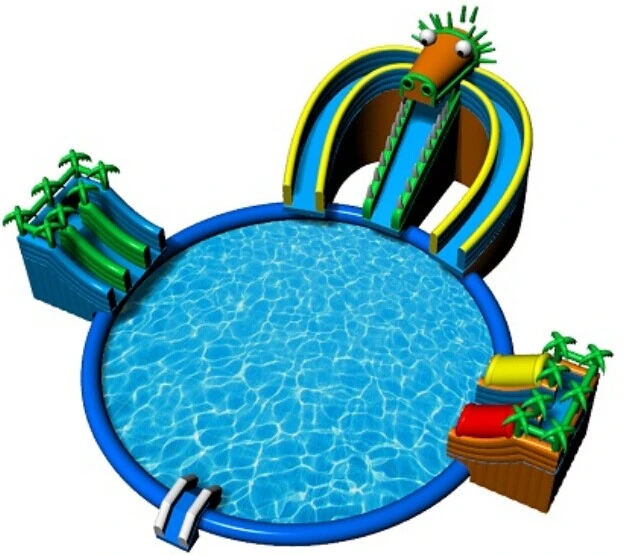 Ocean Theme Inflatable Mobile Water Park for Amusement