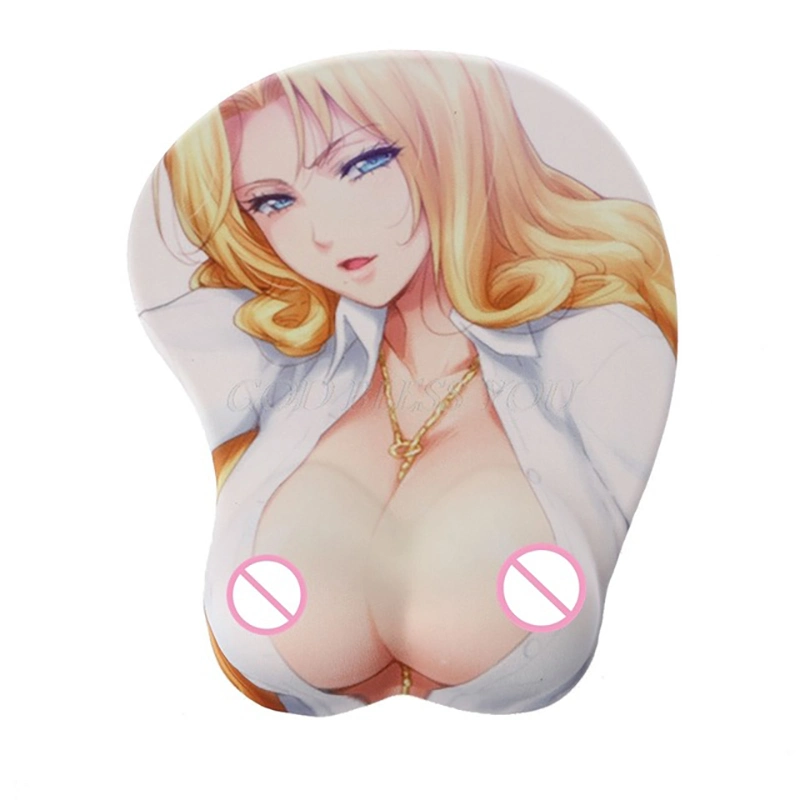 Custom 320g Ergonomic Wrist Rest Support PU Silicone Gel Anime 3D Sexy Buttock Breast Mouse Pad