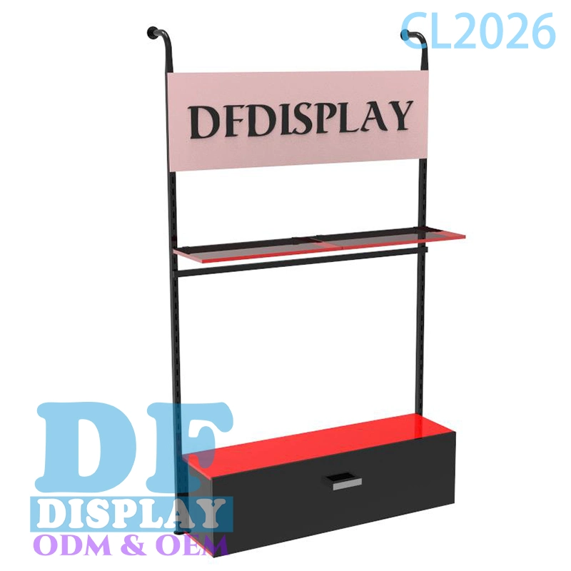 Wall Mount Clothing Rack Apparel Retail Nesting Table Clothes Shelving Metal Garment Display Rack Clothing Store Furniture