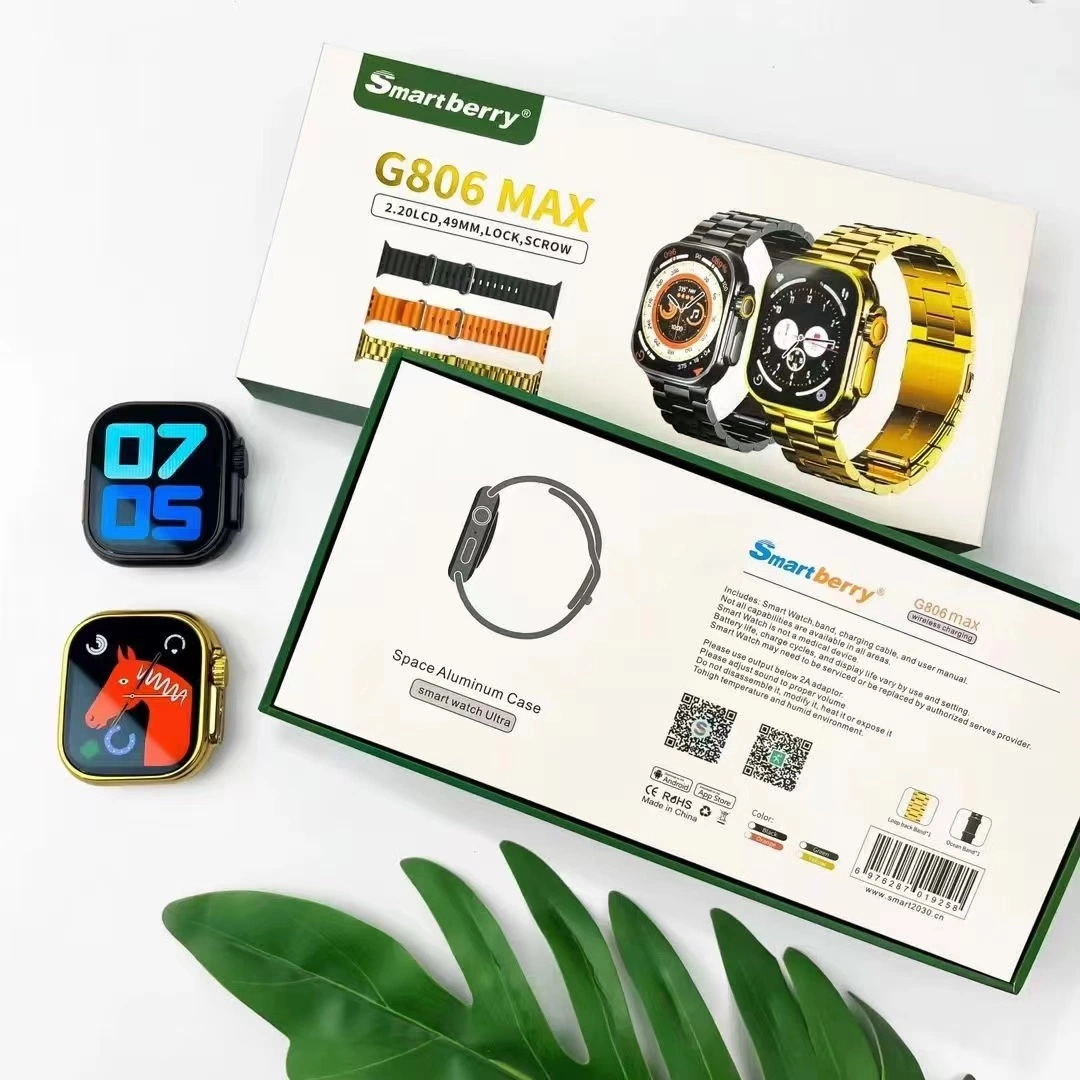 2023 Relógio inteligente à prova de água G806 Relógio inteligente Max S8 Ultra Reloj Inteligente Mactive APP Series 8 SmartWatch para Android iOS