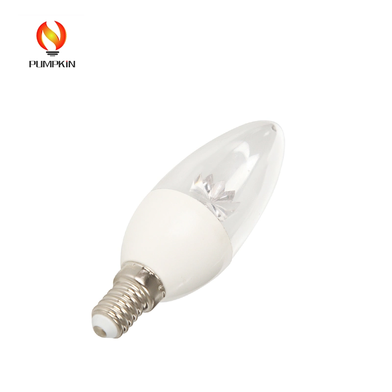 مصباح شمعة شفاف C37 5W 6 واط E14 من نوع LED للكريستال ضوء مدلاة