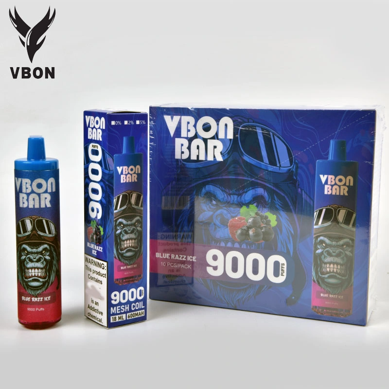 50 sabores Regular Vbon Original Bar 9000 inhalaciones de Vape desechables 2% y el lápiz del 5% del depósito de RGB intermitente el diseño de tipo C Batería recargable Mini Cigarrillo Electrónico Desechable