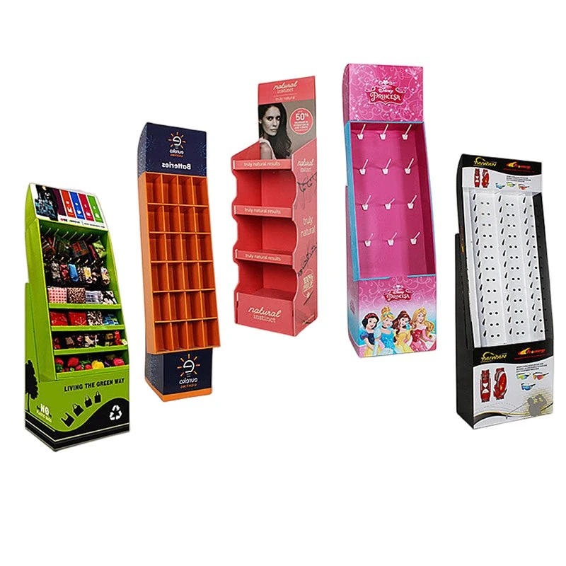 Paper Display Rack Multi-Layer Floor Standing Cardboard Display Rack Mall Promotion Hook Display Paper Rack