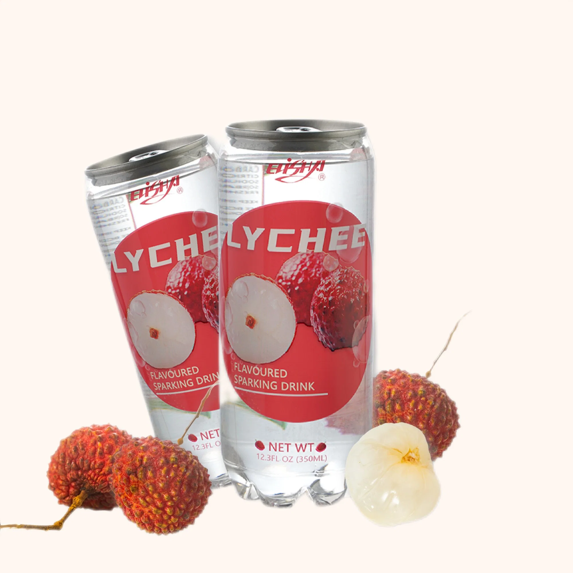 Chinese Manufacturer 350ml Slim Can New Packing Lychee Flavor Carbonated Water