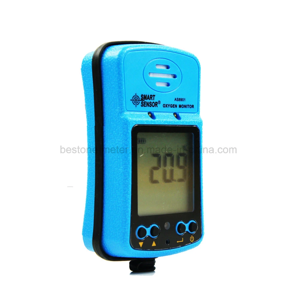 Handheld O2 Meter High Low Alarm Setting Digital Oxygen Gas Detector As8901