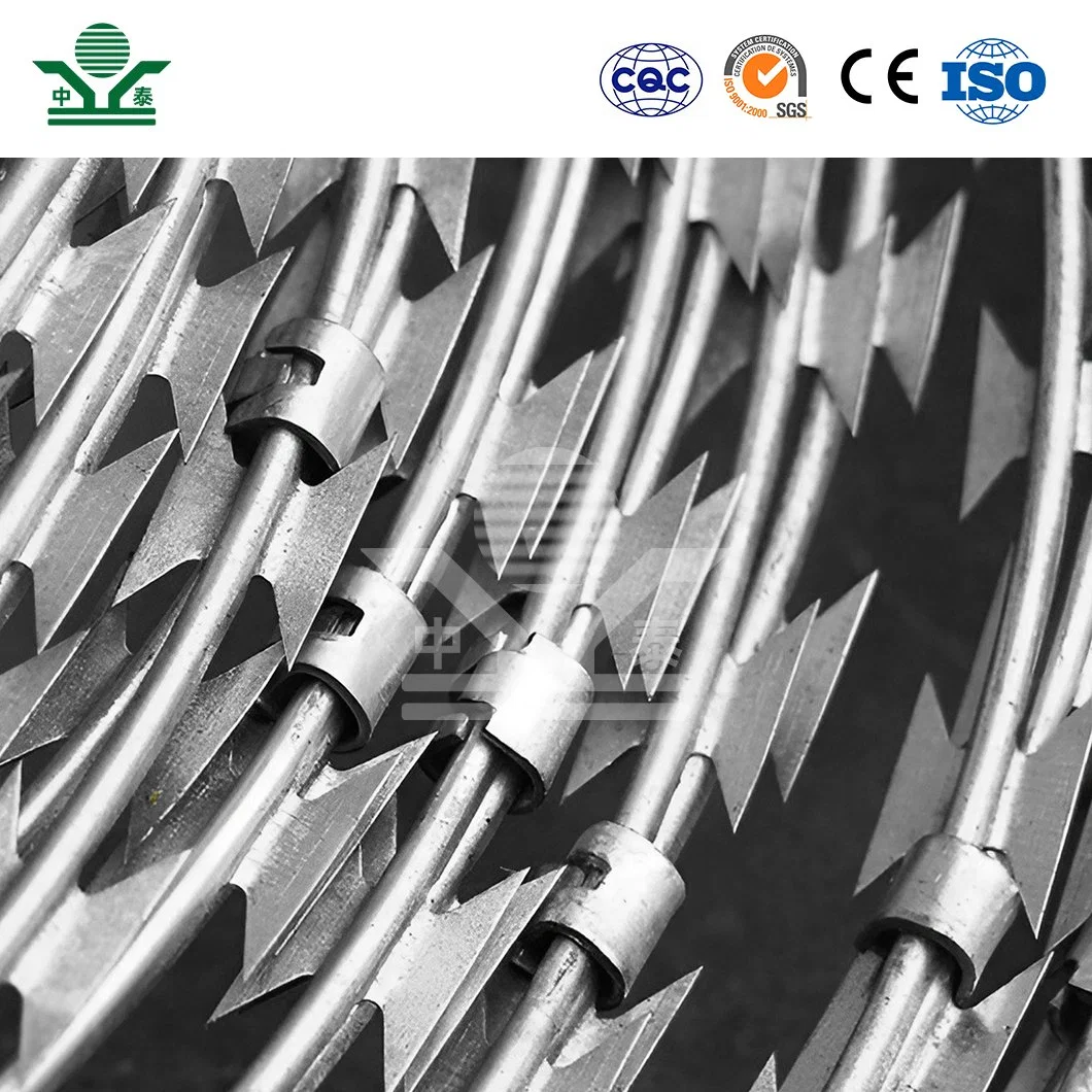 Zhongtai Galvanized Barbed Wire Mesh China Wholesale/Supplierrs 980mm Coil Diameter Concertina Razor Barb Wire Used for Anti Climb Metal Fencing