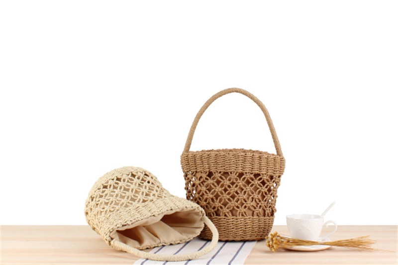 Summer Straw Shoulder Bag Straw Small Clutch Crossbody Bags for Women Beach Wallet Purse Handmade Bucket