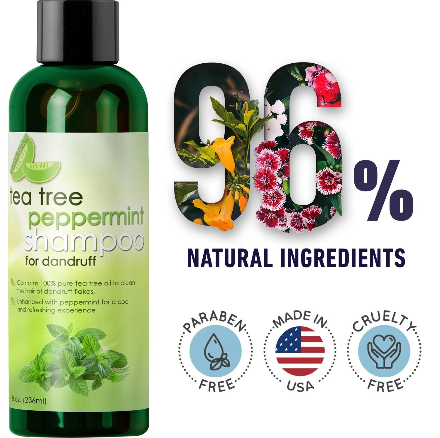 Natural Tea Tree Oil Natural Organic for Hair Loss Fall Set Travel Shampoo