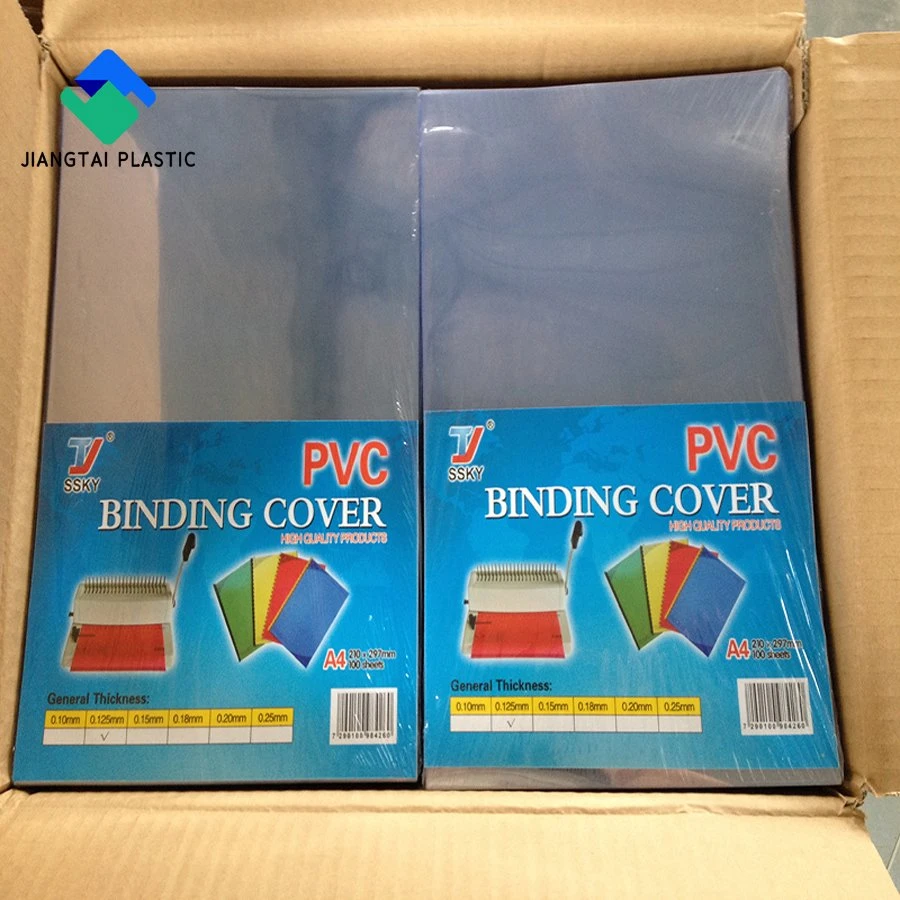 Plástico Jiangtai material de oficina Plástico de PVC hojas tamaño A4 hojas de enlace