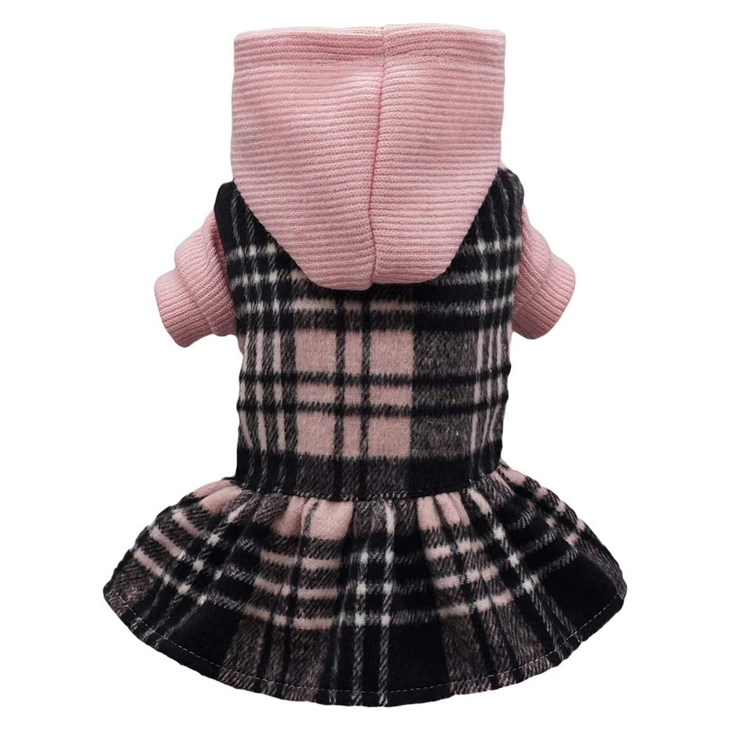 Wholesale High Quality Custom Cute Pet Sweater Dress Apparel Custom Plaid Pattern Printing Dog Clothes
