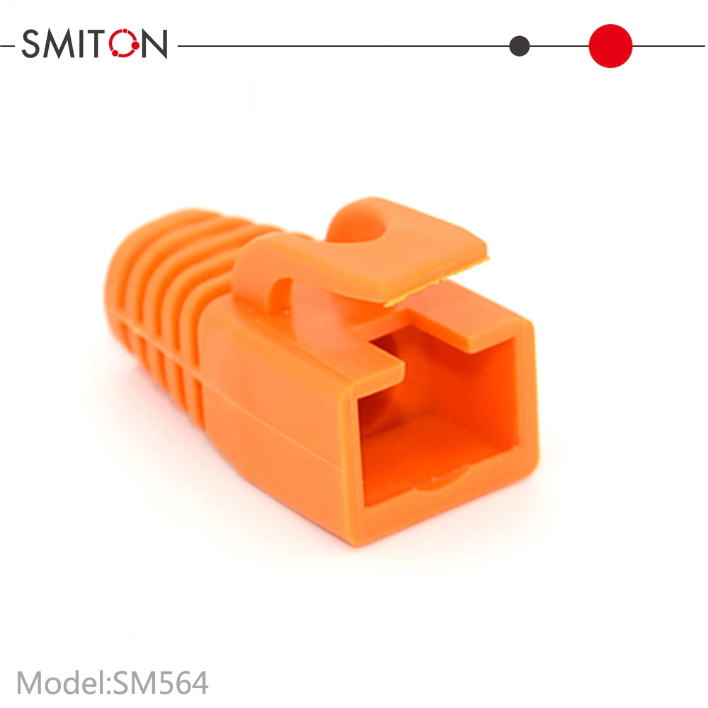 Las fundas de conector de cable Ethernet RJ45 de plástico blando cubren la tensión de red Botas de alivio Cat5 CAT6 Cat7