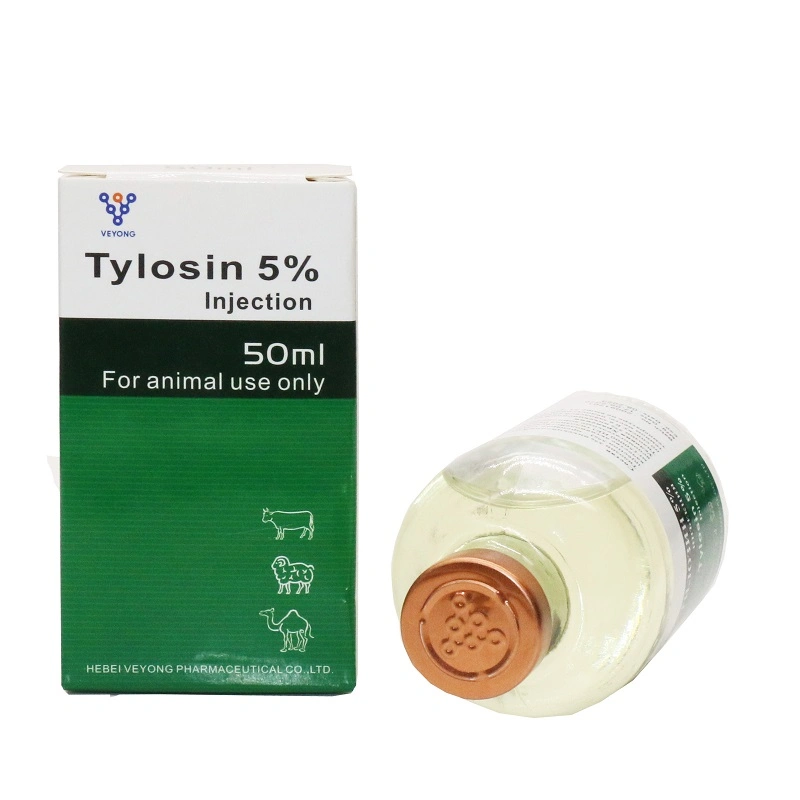 Veterinary Drugs Chemicals 20% Tylosin Injection 50ml Glass Bottle Tylosin Tartrate 20% for Sheep Medicine