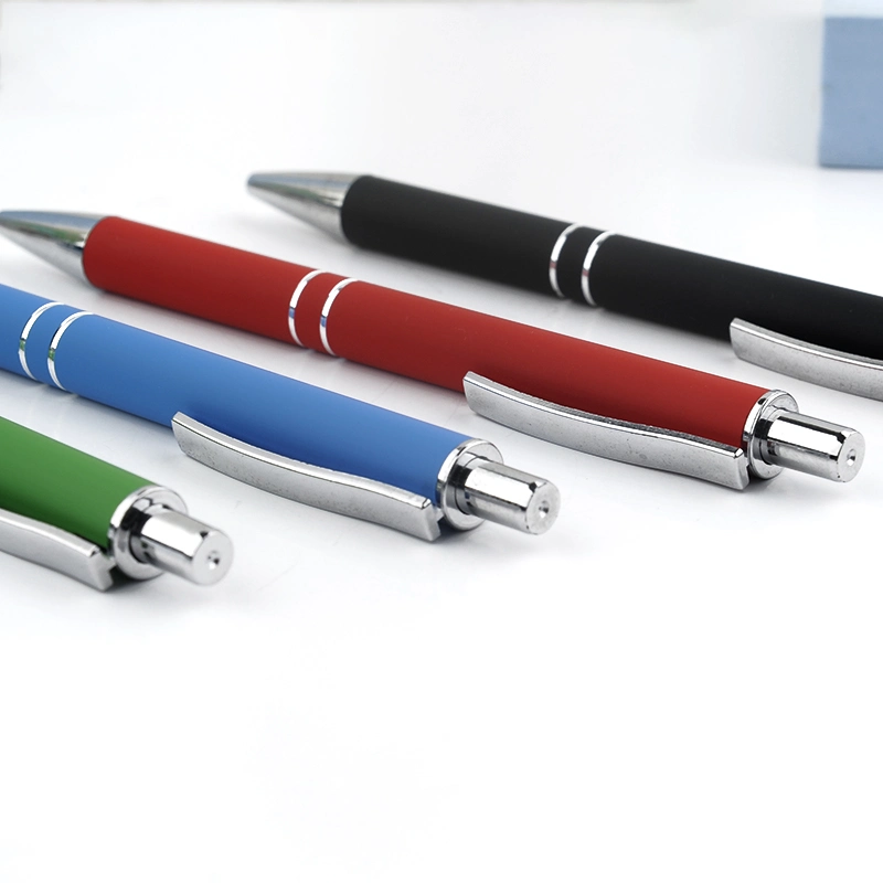 High quality/High cost performance  Company Branded Promotional Rubberized Metal Click Ball Pens