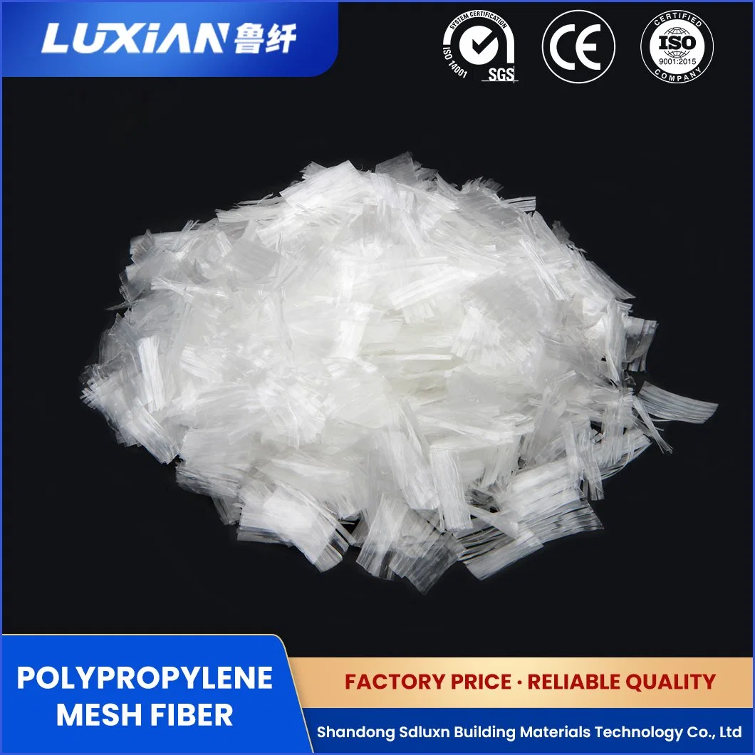 Sdluxn Concrete Reinforcing Fiber Lxbw Modified Polypropylene Functional Polypropylene Fiber Mesh China Polypropylene PP Fibrillated Mesh Factory