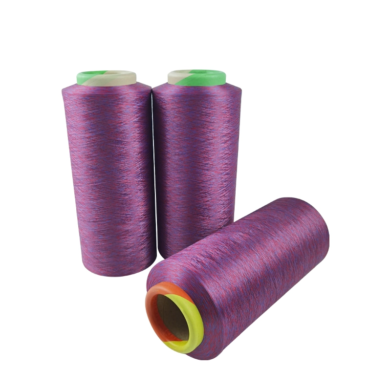 Yarn AB Yarn بمزيج ألوان 100% بوليستر Yarn AB Yarn لـ 75/72/2 مرق سلس