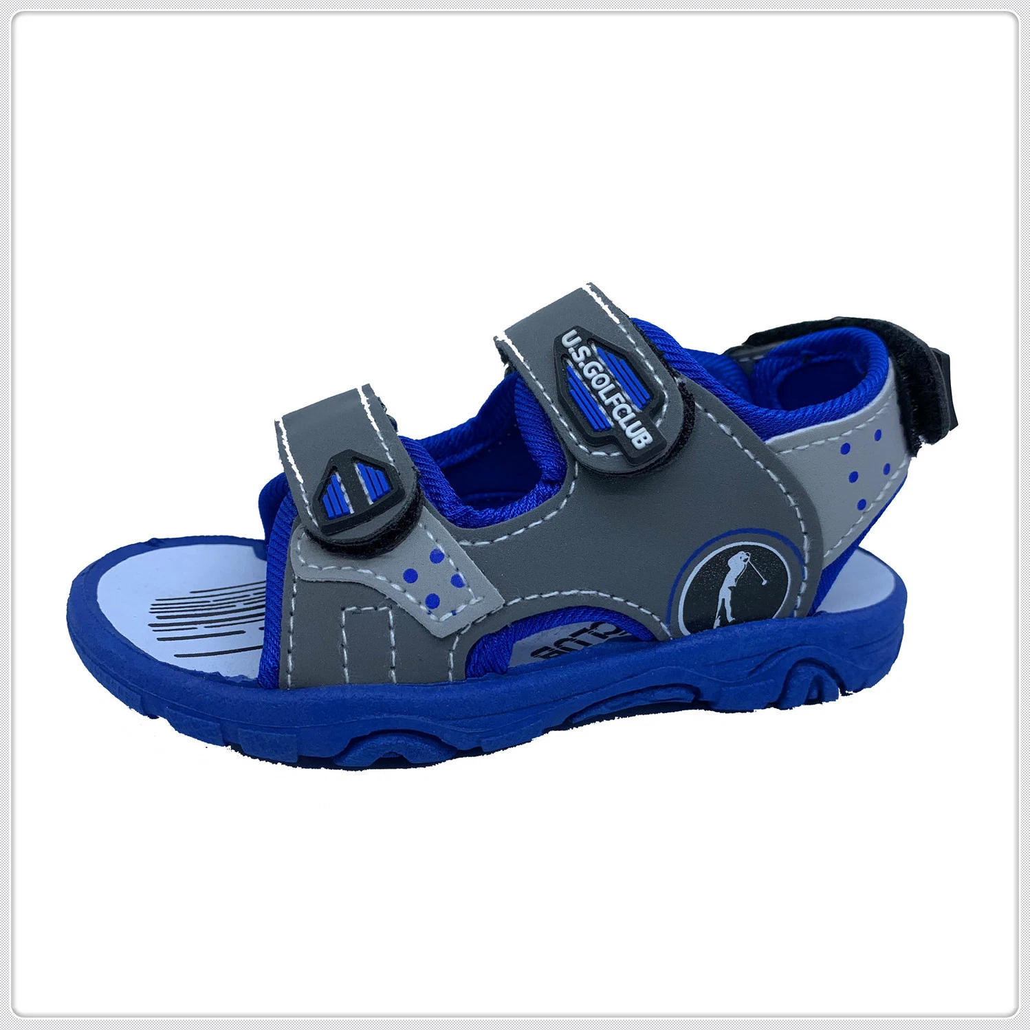 Children Kids Fashion Sports Sandal Shoes PU Upper Velcro PVC Injection Outsole