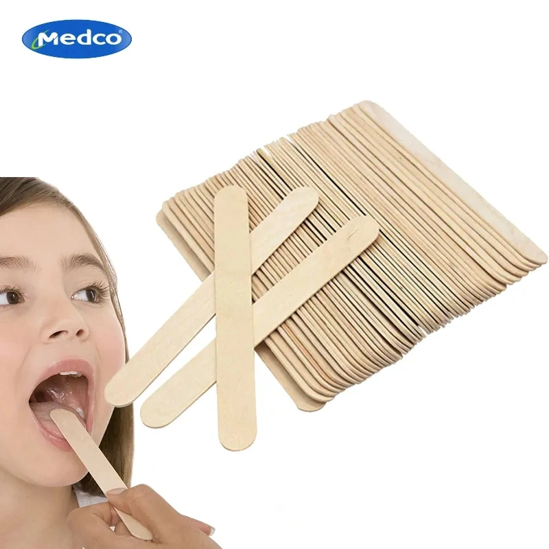 High Quality Hospital Use Medical Consumable Adult Sterile Disposable Wooden Tongue Depressor