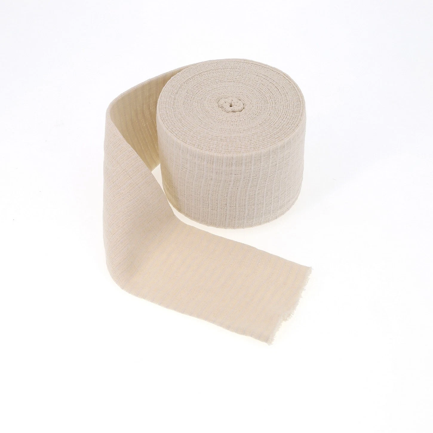 Urgence médicale haute compression coton blanchi/non blanchi/couleur de peau élastique tubulaire Rouleau de bandage