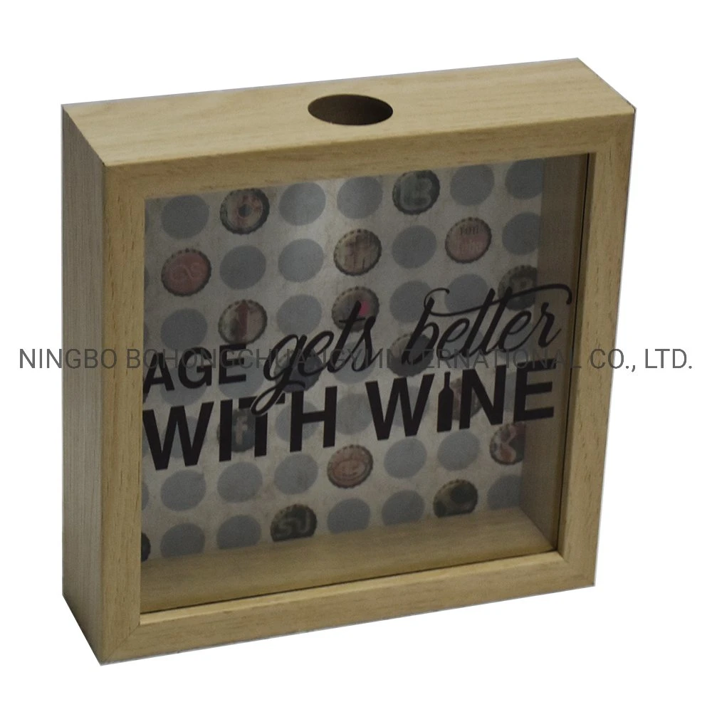 Gold Frame Shadow Box Adult Piggy Bank Decorative Wooden Frame, Coin Bank Money Bank