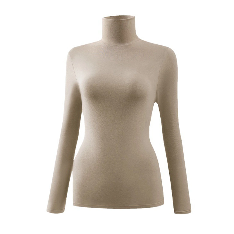 Autumn Winter Half-High Neck Bottoming Shirt Heating Thermal Underwear Women Can Be Worn Outside Warm Clothes