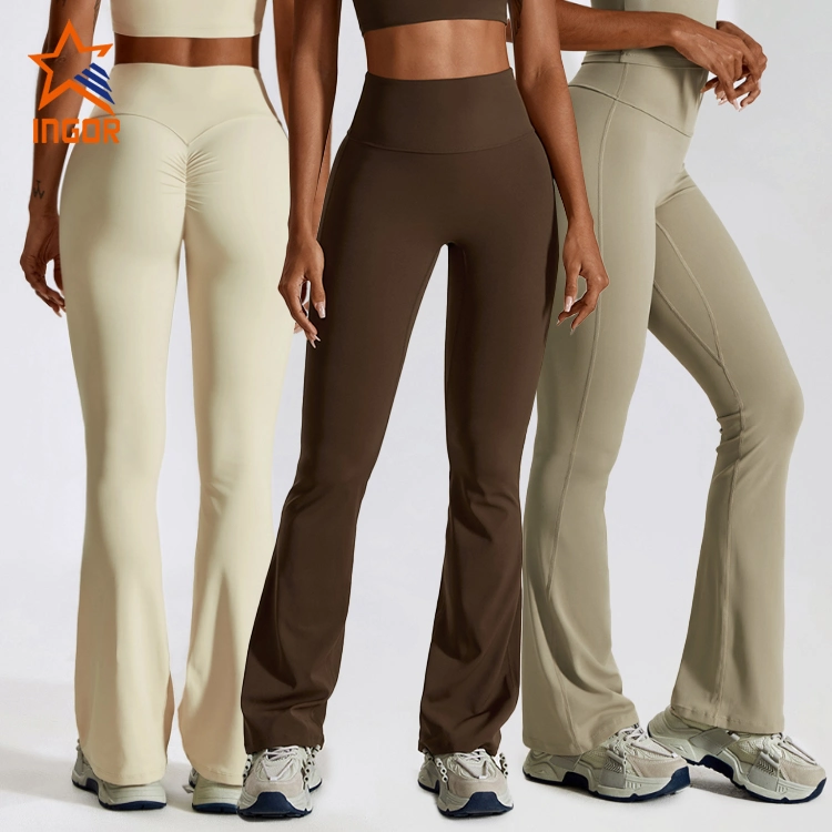 Ingor Sportswear New Wholesale Hot Women Activewear Scrunch Butt Back V-Cut High Waisted Tummy Control Yoga Clothing Sports Fitness Gym Workout Wear Leggings