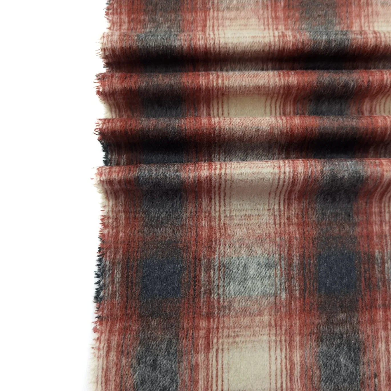 Home Textile Check Plaid Brushed 100% Polyester Tweed Fabric for Clothing Shirt