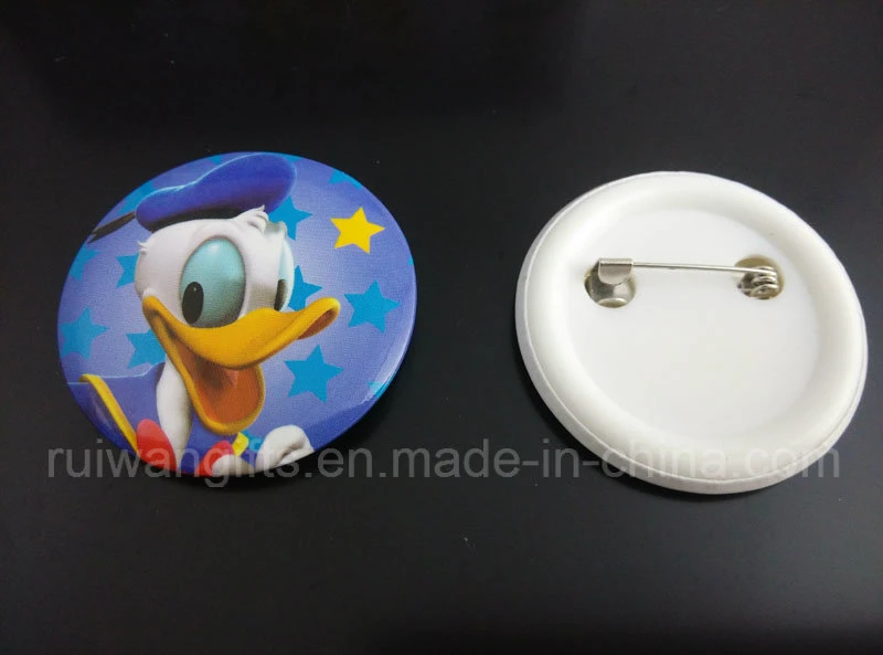 Promotional Round Tin Badge, Pin Tinplate Badge for Souvenir