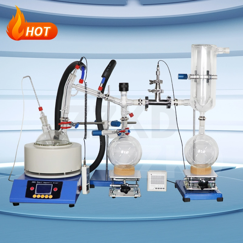 Lab Vacuum Thin Film Shortpath Evaporator System Short Path Distillation Equipment with Vacuum Pump Warehouse in Stock