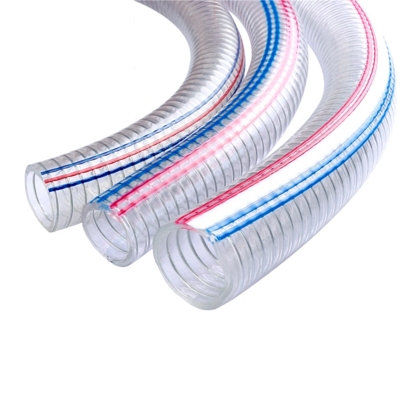 PVC Spiral verstärkter Wasser-Saugschlauch Federschlauch mit Dichtung Draht