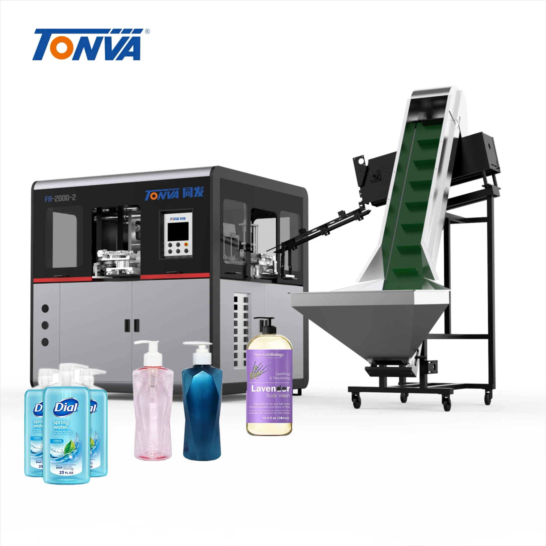 Good Price Automatic Plastic Preforms Loading 4-Cavity Stretch Blowing Body Wash Bottle Machine