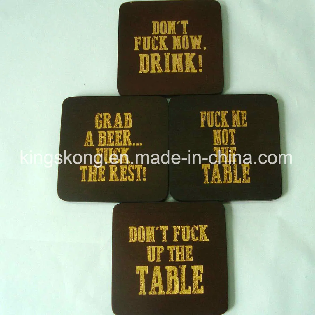 Wholesale/Supplier Promotional MDF Wine Coaster Set with Custom Logo