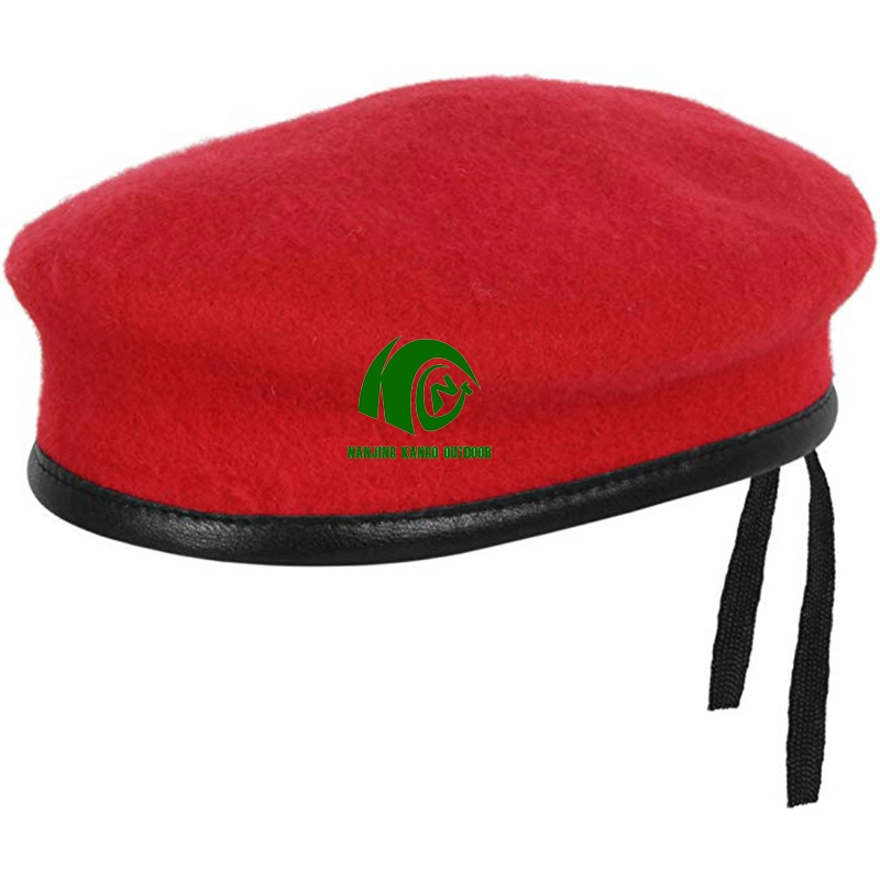 Kango Grün 100% Wolle Weiches Qualität Militär Afrika Union mit Metallabzeichen Woolen Army Beret