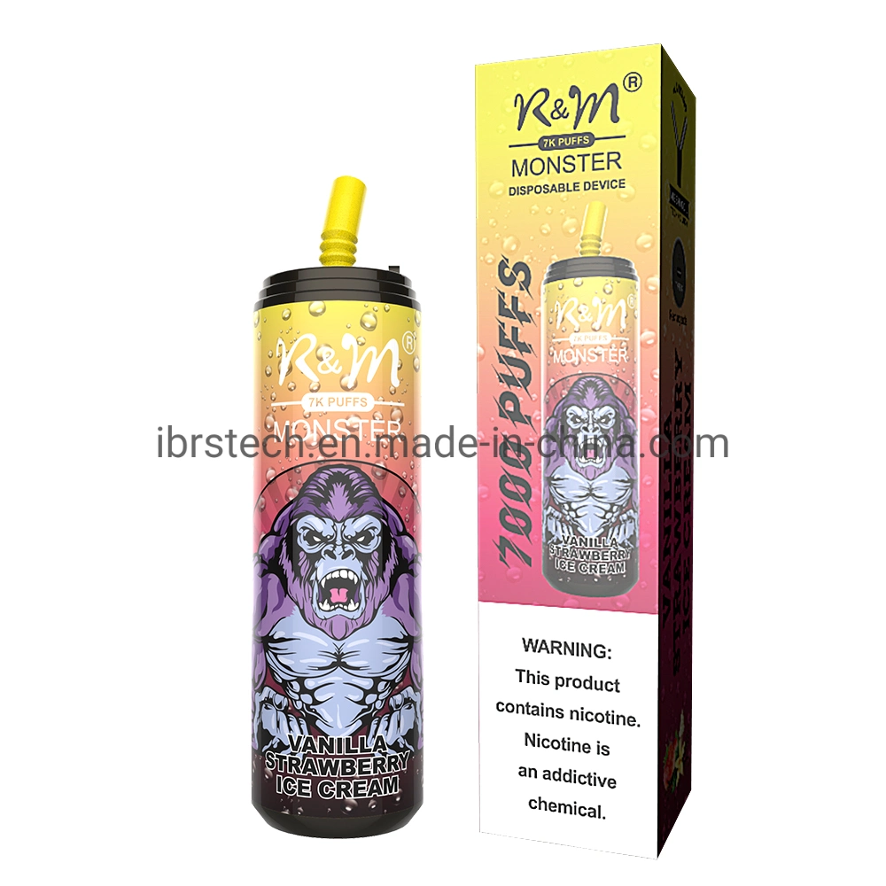 Wholesale/Supplier 2% 5% Nicotine Cola Can Shape 15ml E Liquid R&M Monster 7000 Puffs Mesh Coil Disposable/Chargeable Electronic Cigarette Vape