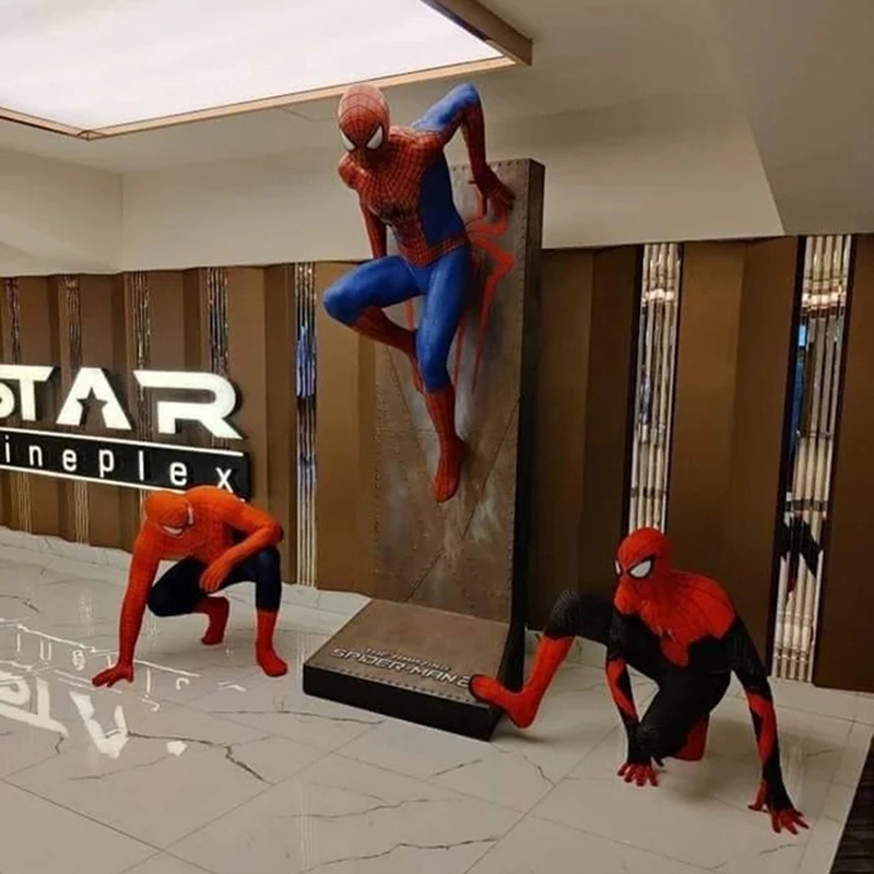 Decoracion personalizada Marvel figura de acción Spiderman Estatua de la artesanía de resina de Spider Man escultura para la decoración del hogar