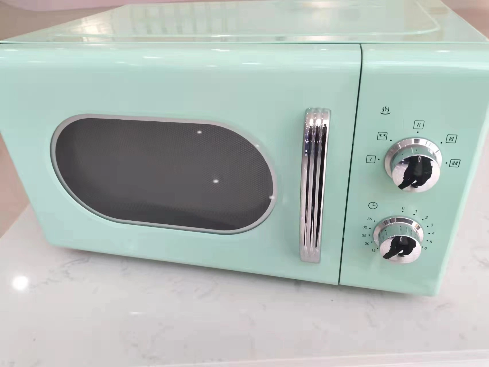 Inteligente barato la esterilización Horno Microondas Horno encimera integrada de la máquina retro giratoria el nivel de energía Microondas