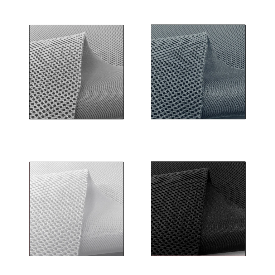 Dark Gray Color Polyester Sandwich Mesh Fabric Breathable Thickened Elastic Eye-Bird 3D Air Mesh Fabric