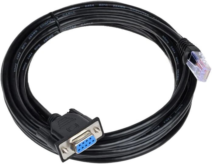 DB9 Porta Serial de 9 pinos fêmea para fêmea RJ45 cabo LAN Ethernet Cat5