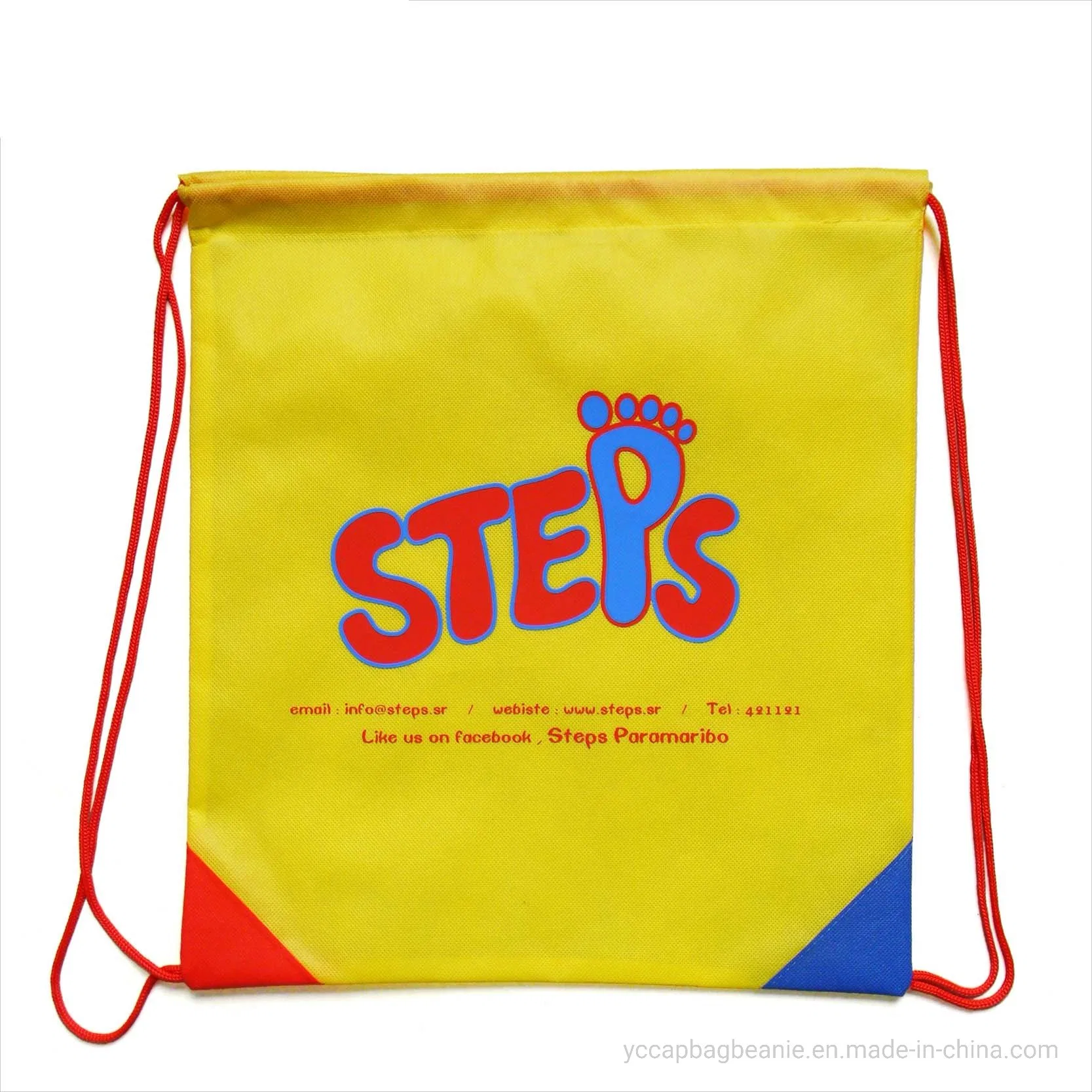 Custom 210d Polyester Promotional Cinch Drawstring Bag