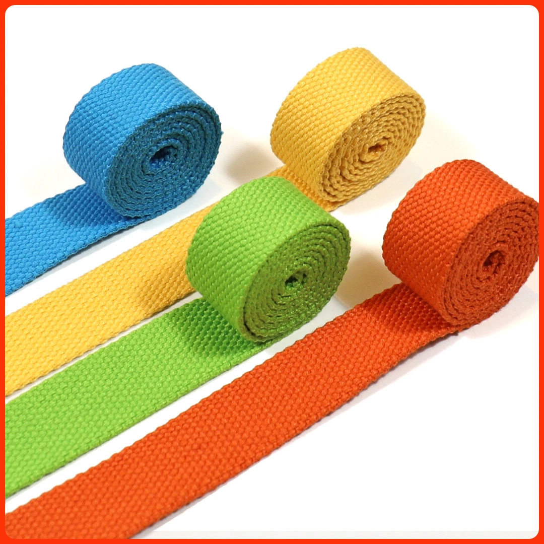 Manufacturer Thickened Colorful Polyester Straps Stocks Bags Belt Clothes Tape Cotton Webbing