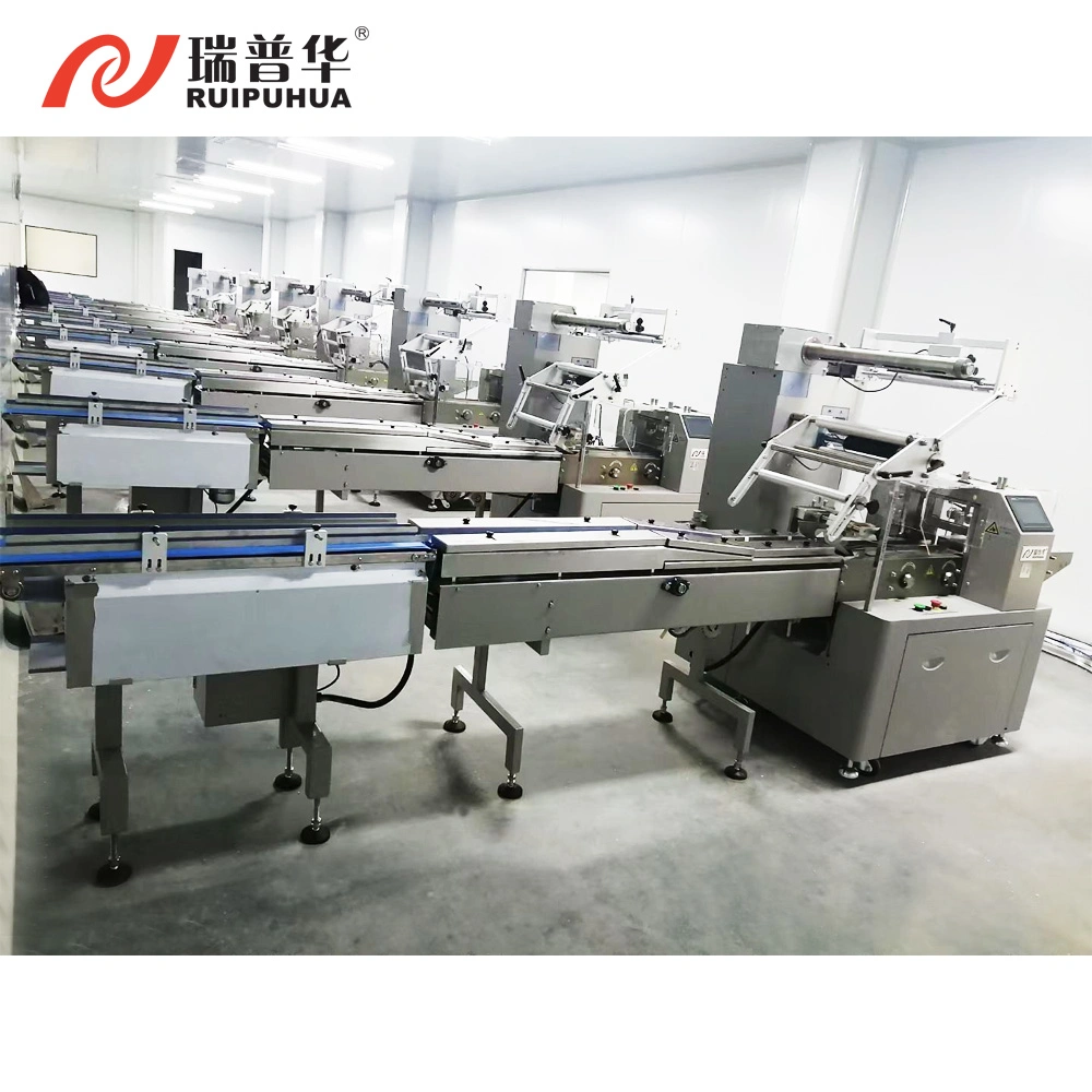 80-250bags/Min. Bilden Ruipuhua China Verpackung System Kissen Flow Wrap Wafer Automatische Leitung