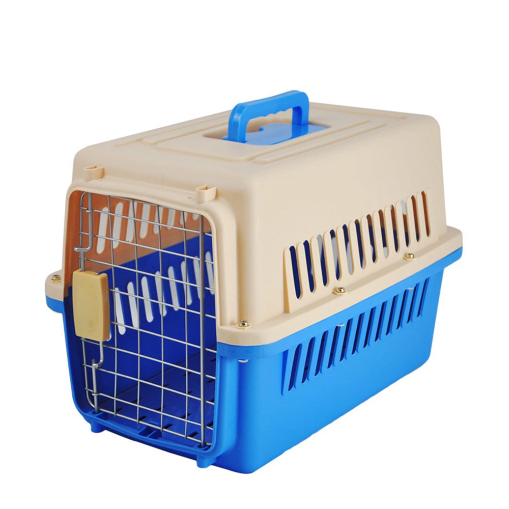 Caja de viaje portátil de plástico resistente jaula de transporte de mascotas