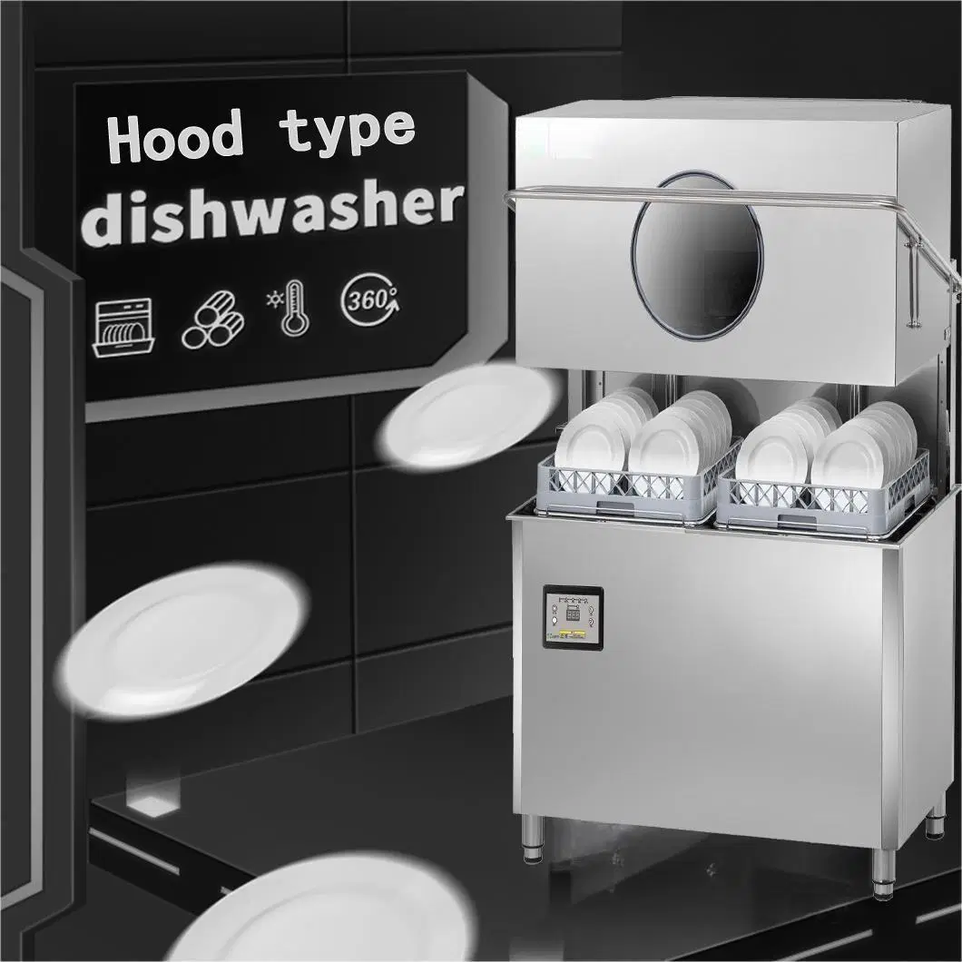 Hot Sale Commercial Freestanding Double-Basket Cover Type Dishwasher Installation-Free